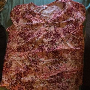 Pink patterned loose top